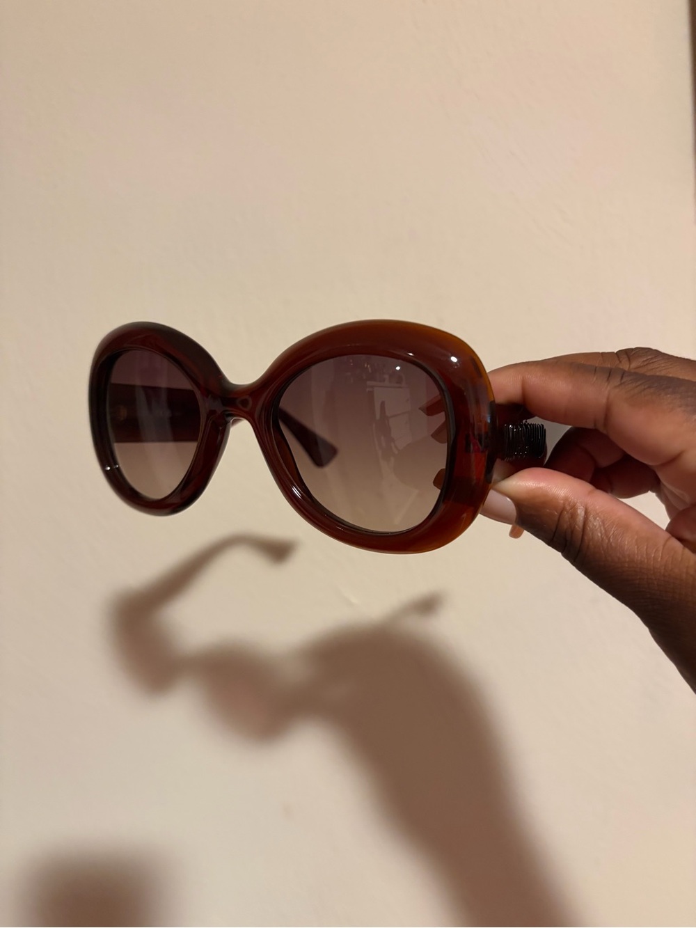 Moschino Brown Oversized Round Women's Sunglasses - Picture 3 of 6